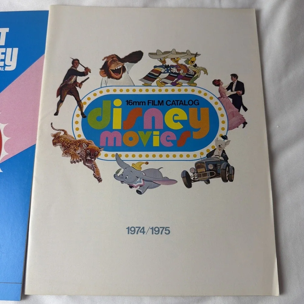 Walt Disney Co Original 1972-1975 16mm Film Rental & Educational Catalog Lot X 2